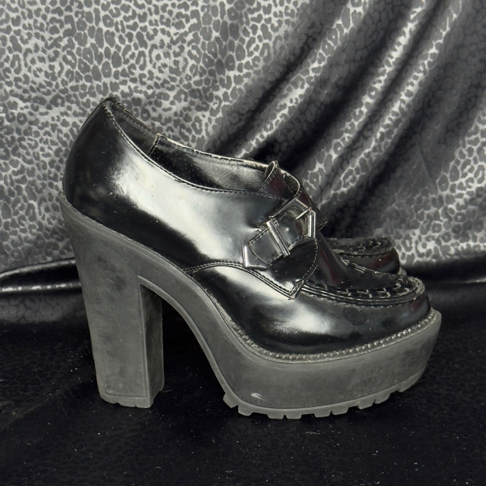 Forever 21 Black Platform Creepers Size 7.5 - Picture 6 of 8